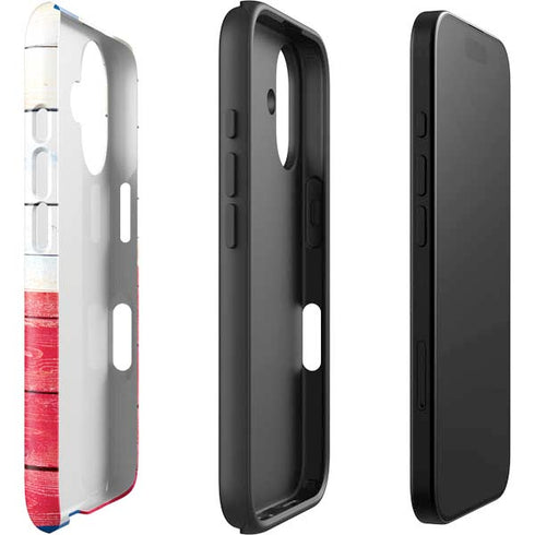 Texas Flag Light Wood iPhone 16 Plus Impact Case