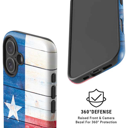 Texas Flag Light Wood iPhone 16 Plus Magsafe Impact Case