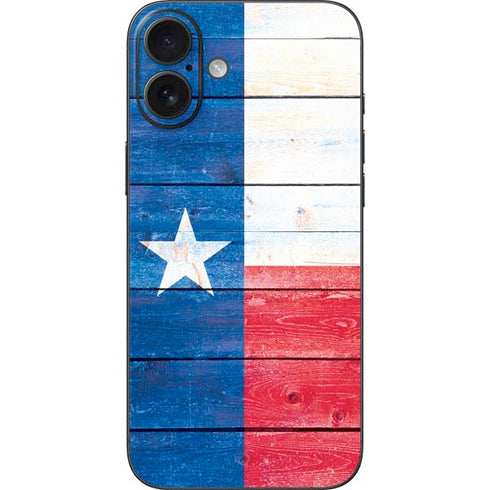 Texas Flag Light Wood iPhone 16 Plus Skin