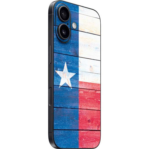 Texas Flag Light Wood iPhone 16 Plus Skin
