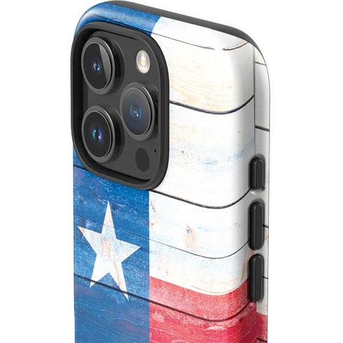 Texas Flag Light Wood iPhone 16 Pro Impact Case