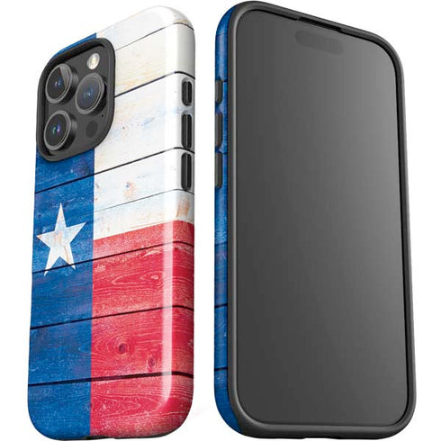 Texas Flag Light Wood iPhone 16 Pro Impact Case