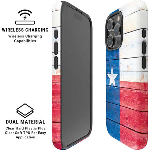 Texas Flag Light Wood iPhone 16 Pro Magsafe Impact Case
