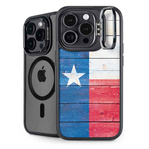 Texas Flag Light Wood iPhone 16 Pro Max Kickstand Case