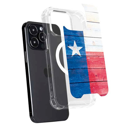 Texas Flag Light Wood iPhone 16 Pro Max MagSafe Case
