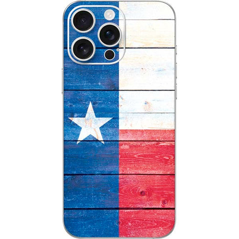 Texas Flag Light Wood iPhone 16 Pro Max Skin