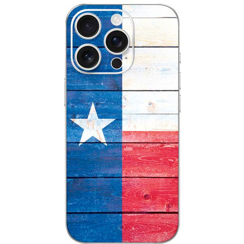 Texas Flag Light Wood iPhone 16 Pro Skin