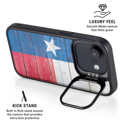 Texas Flag Light Wood iPhone 16e Kickstand Case