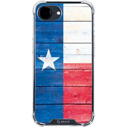 Texas Flag Light Wood iPhone 16e Clear Case