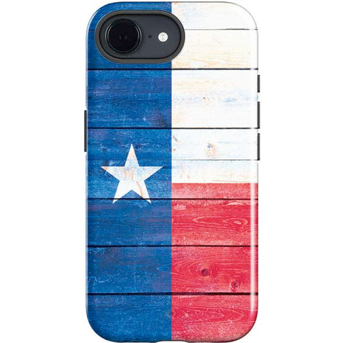 Texas Flag Light Wood iPhone 16e Impact Case
