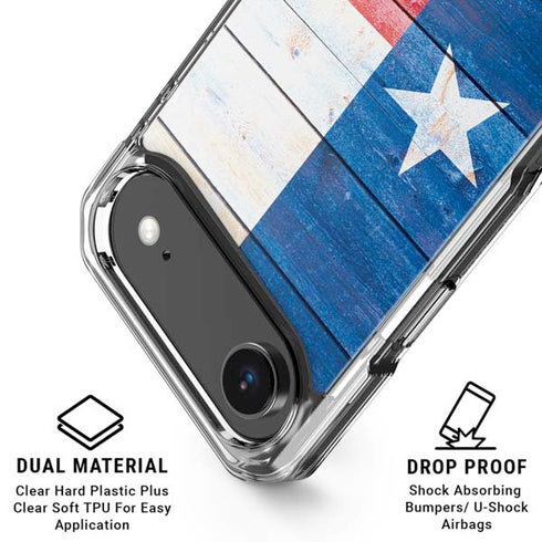Texas Flag Light Wood iPhone 17 Air Clear Case