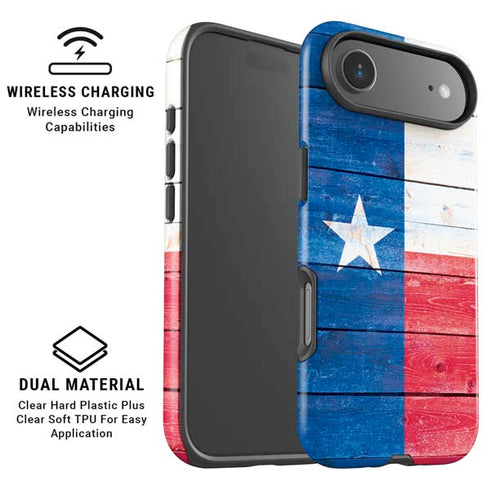 Texas Flag Light Wood iPhone 17 Air Magsafe Impact Case