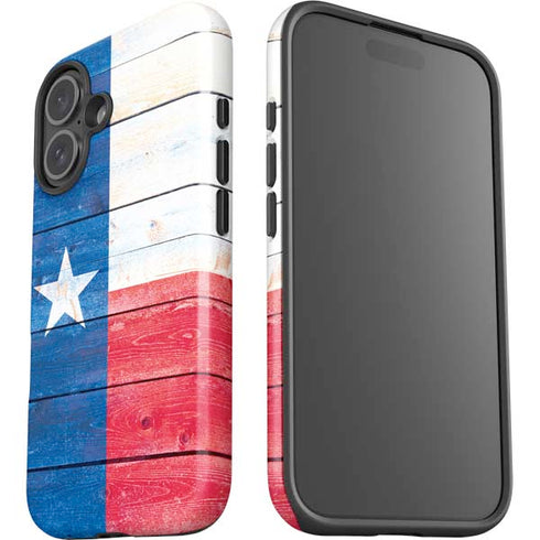 Texas Flag Light Wood iPhone 17 Impact Case