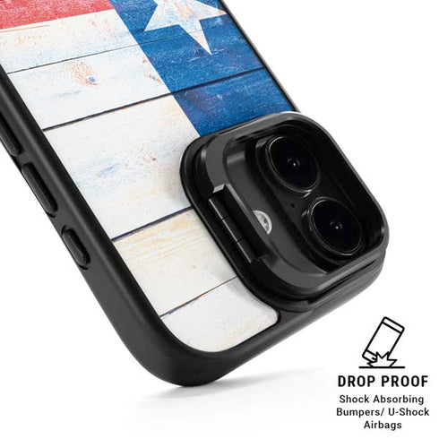 Texas Flag Light Wood iPhone 17 Kickstand Case