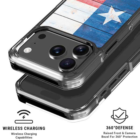Texas Flag Light Wood iPhone 17 Pro Clear Case