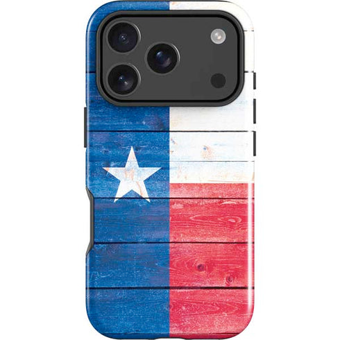 Texas Flag Light Wood iPhone 17 Pro Impact Case