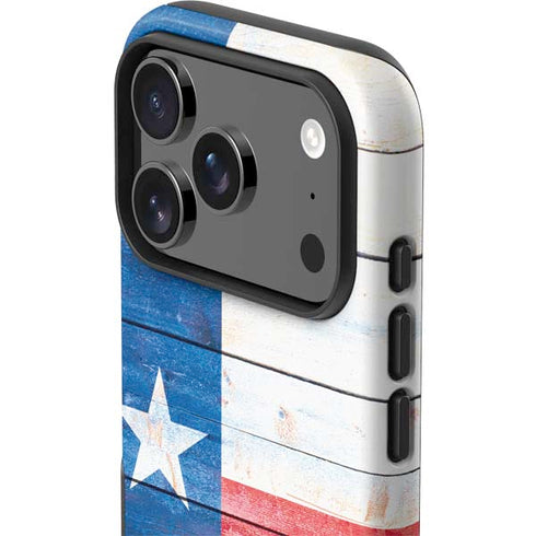Texas Flag Light Wood iPhone 17 Pro Impact Case