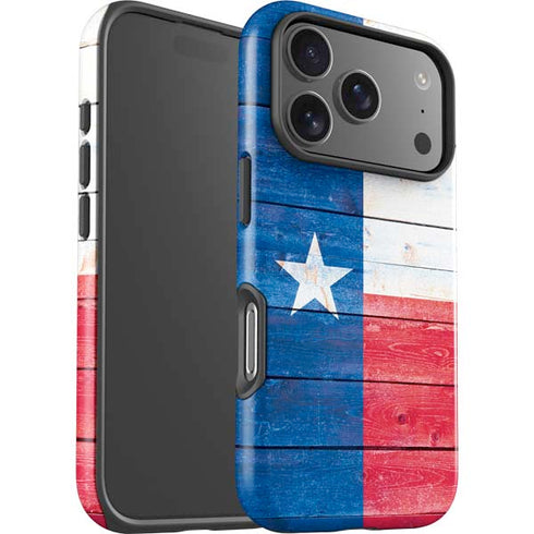 Texas Flag Light Wood iPhone 17 Pro Impact Case