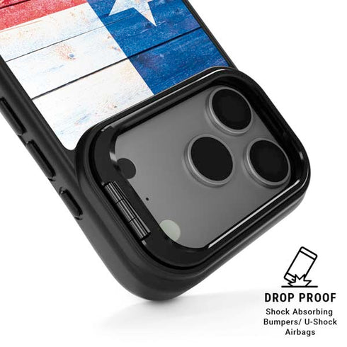 Texas Flag Light Wood iPhone 17 Pro Kickstand Case