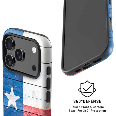 Texas Flag Light Wood iPhone 17 Pro Magsafe Impact Case