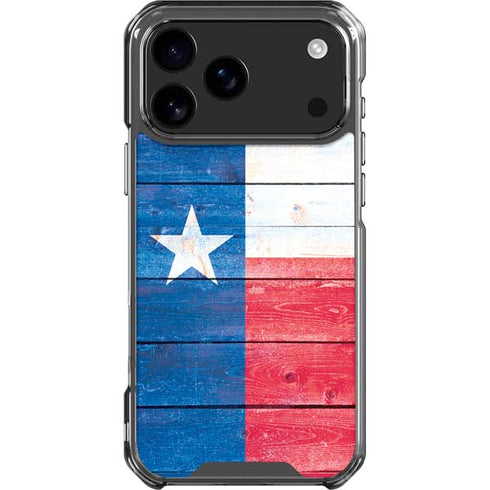 Texas Flag Light Wood iPhone 17 Pro Max Clear Case