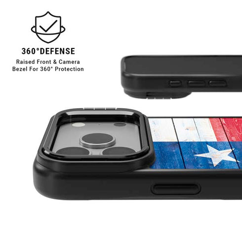 Texas Flag Light Wood iPhone 17 Pro Max Kickstand Case