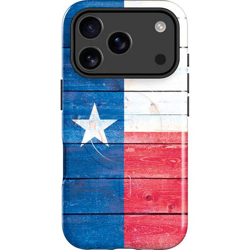 Texas Flag Light Wood iPhone 17 Pro Max Magsafe Impact Case