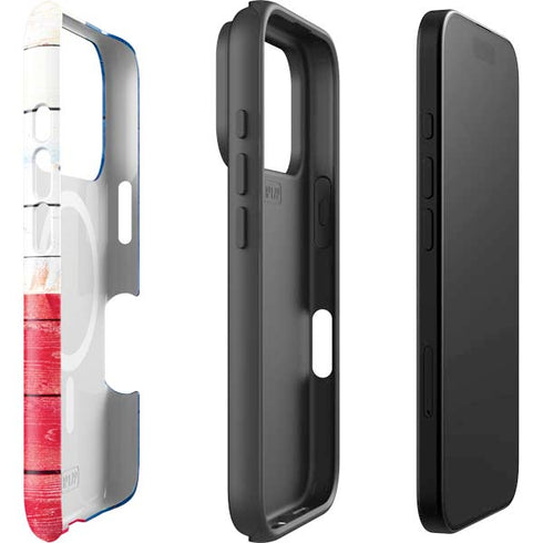 Texas Flag Light Wood iPhone 17 Pro Max Magsafe Impact Case