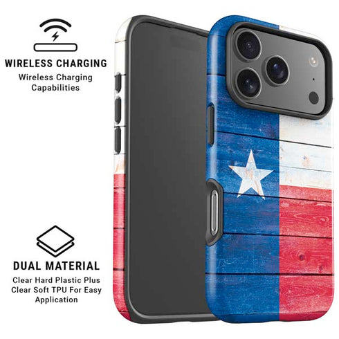 Texas Flag Light Wood iPhone 17 Pro Max Magsafe Impact Case