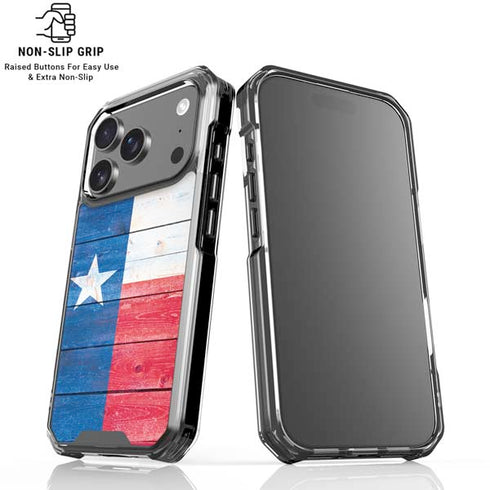 Texas Flag Light Wood iPhone 18 Pro Clear Case