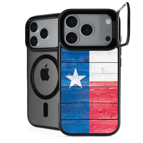 Texas Flag Light Wood iPhone 18 Pro Kickstand Case