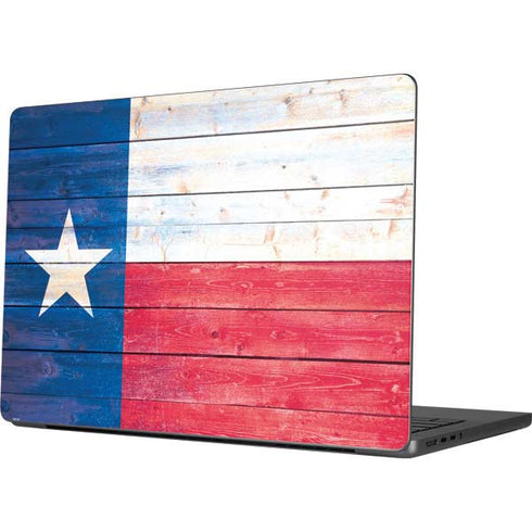Texas Flag Light Wood Apple MacBook Pro 14-inch Skin