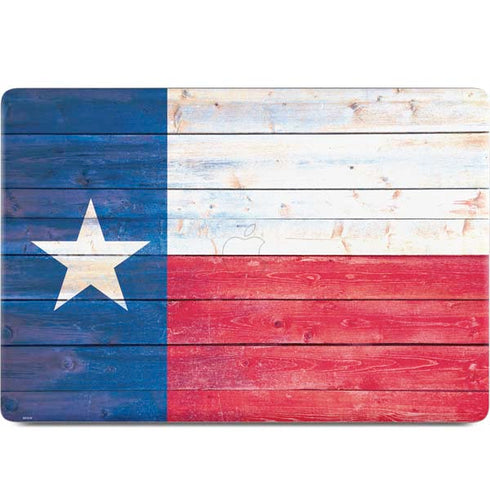 Texas Flag Light Wood MacBook Skins