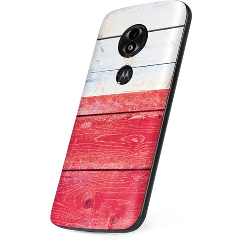 Texas Flag Light Wood Moto E5 Play Skin