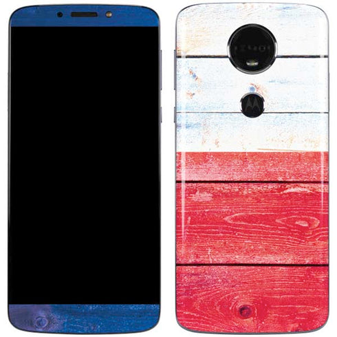 Texas Flag Light Wood Moto E5 Plus Skin