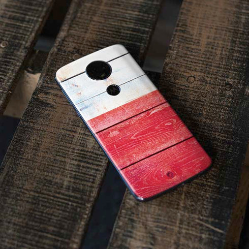 Texas Flag Light Wood Moto E5 Plus Skin