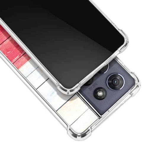 Texas Flag Light Wood Moto G 5G (2025) Clear Case