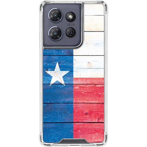 Texas Flag Light Wood Moto G Play 5G (2025) Clear Case
