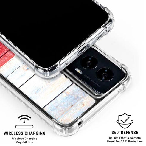 Texas Flag Light Wood Moto G Power 5G (2024) Clear Case
