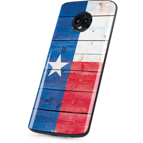 Texas Flag Light Wood Moto G6 Skin