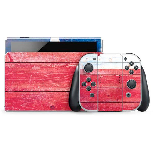 Texas Flag Light Wood Nintendo Skins