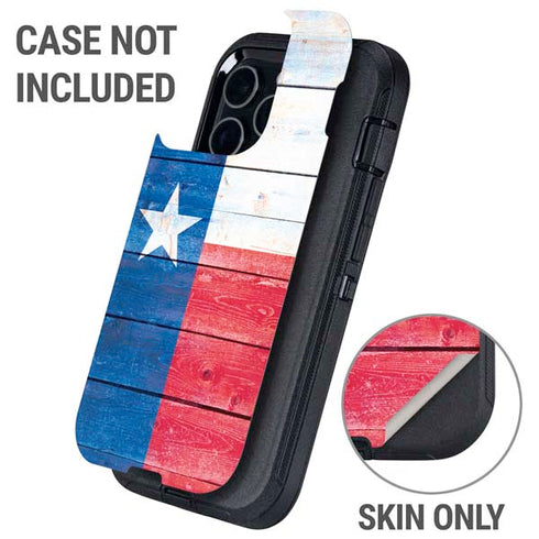 Texas Flag Light Wood Otterbox Defender iPhone Skin