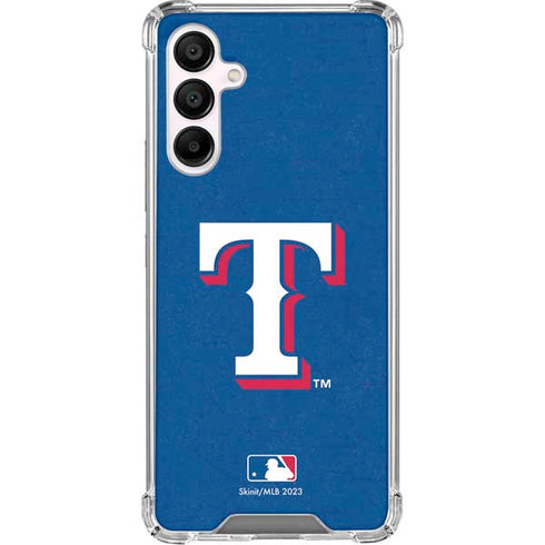 MLB Texas Rangers - Solid Distressed Galaxy A16 5G Clear Case