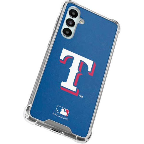 MLB Texas Rangers - Solid Distressed Galaxy A16 5G Clear Case