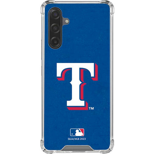 MLB Texas Rangers - Solid Distressed Galaxy A17 Clear Case