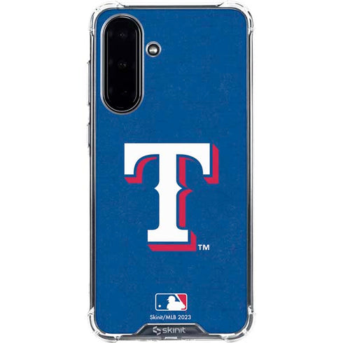 MLB Texas Rangers - Solid Distressed Galaxy A36 5G Clear Case