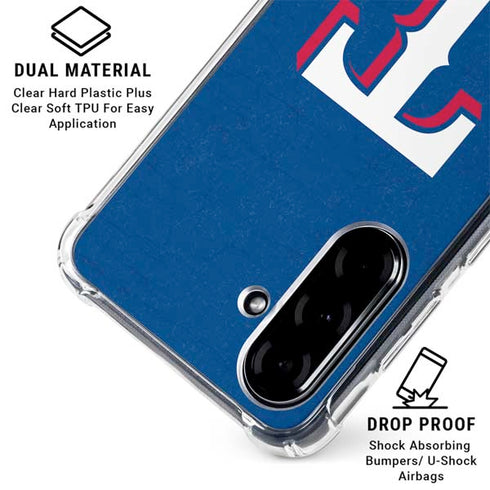 MLB Texas Rangers - Solid Distressed Galaxy A36 5G Clear Case