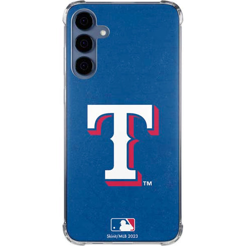 MLB Texas Rangers - Solid Distressed Galaxy A55 5G Clear Case