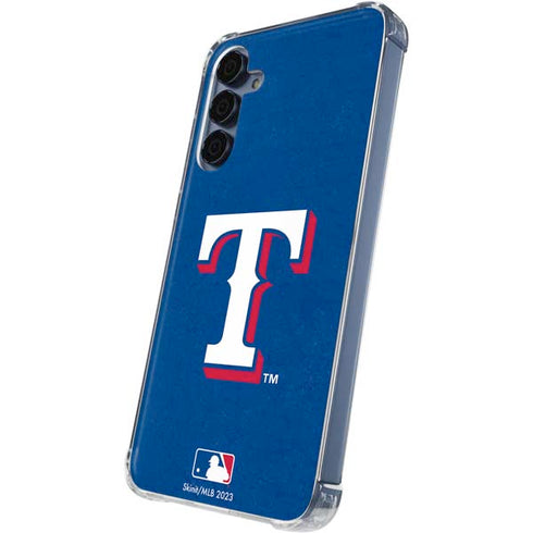 MLB Texas Rangers - Solid Distressed Galaxy A55 5G Clear Case
