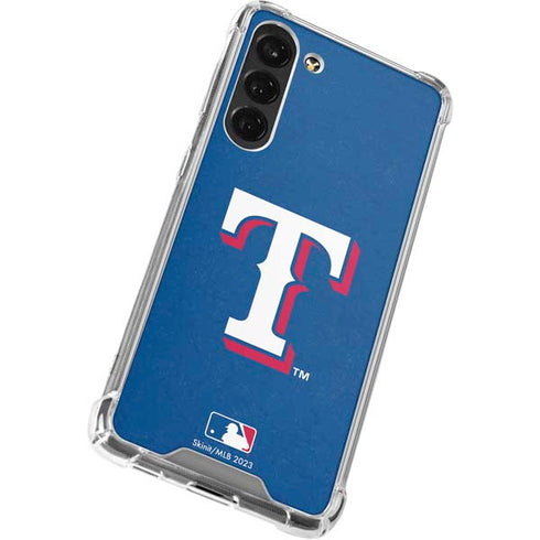 MLB Texas Rangers - Solid Distressed Galaxy S24 FE Clear Case